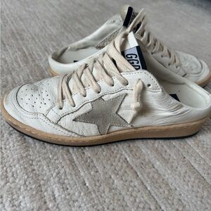Golden Goose Cream Sneakers with Star Detail